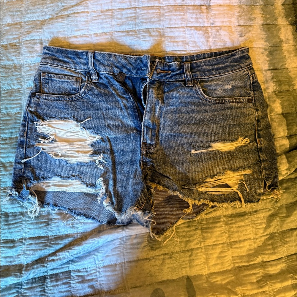 American Eagle Outfitters Distressed Blue Denim Jean Shorts